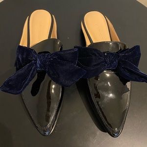 Banana Republic Black Patent Leather Mules